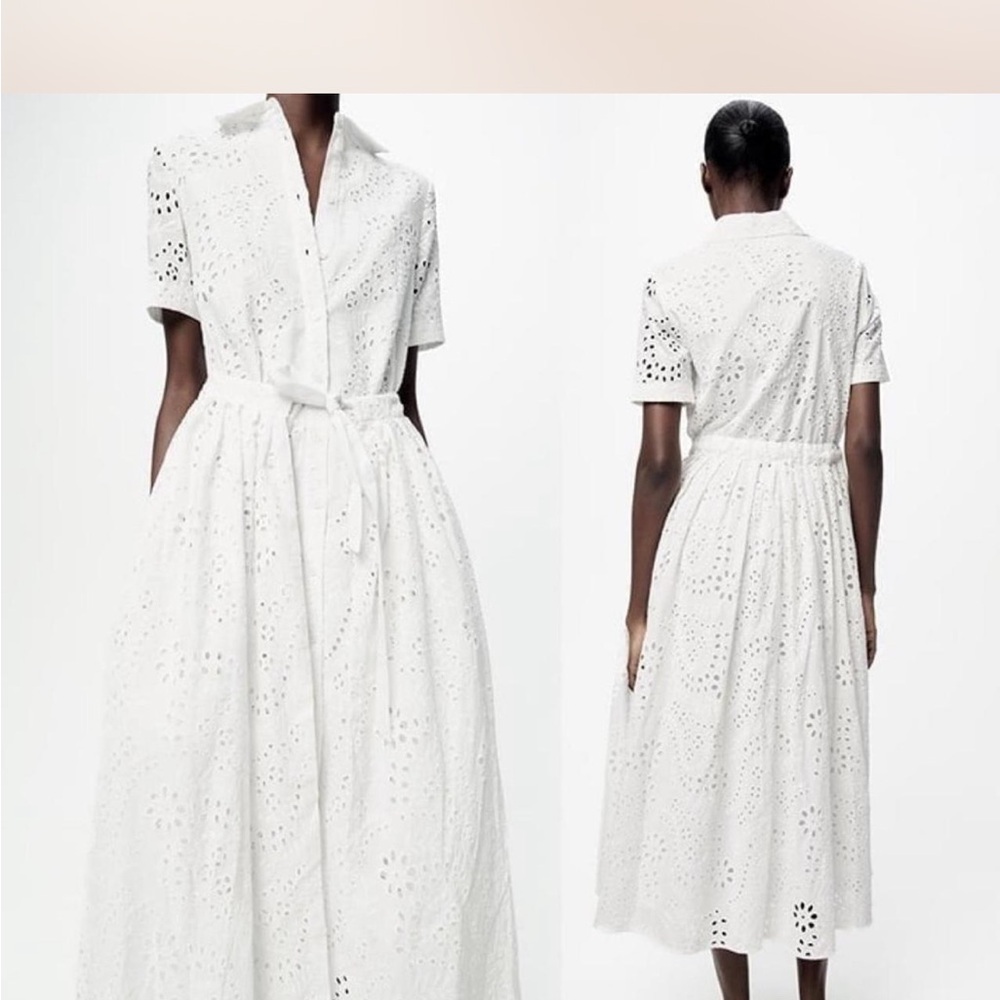 NWT Zara White Eyelet Dress